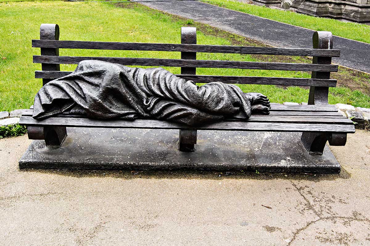 Homeless Jesus Statue, Christ Church Cathedral