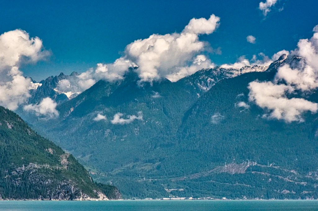 Tantalus Range 105mm View, Porteau Cove PP, Sea-to-Sky Highway, British Columbia