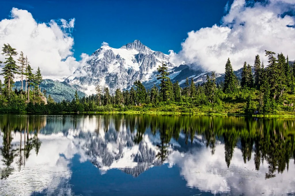 Mt Shuksan reflected in Picture Lake