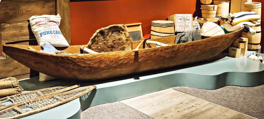 HBC Dugout Canoe carrying goods