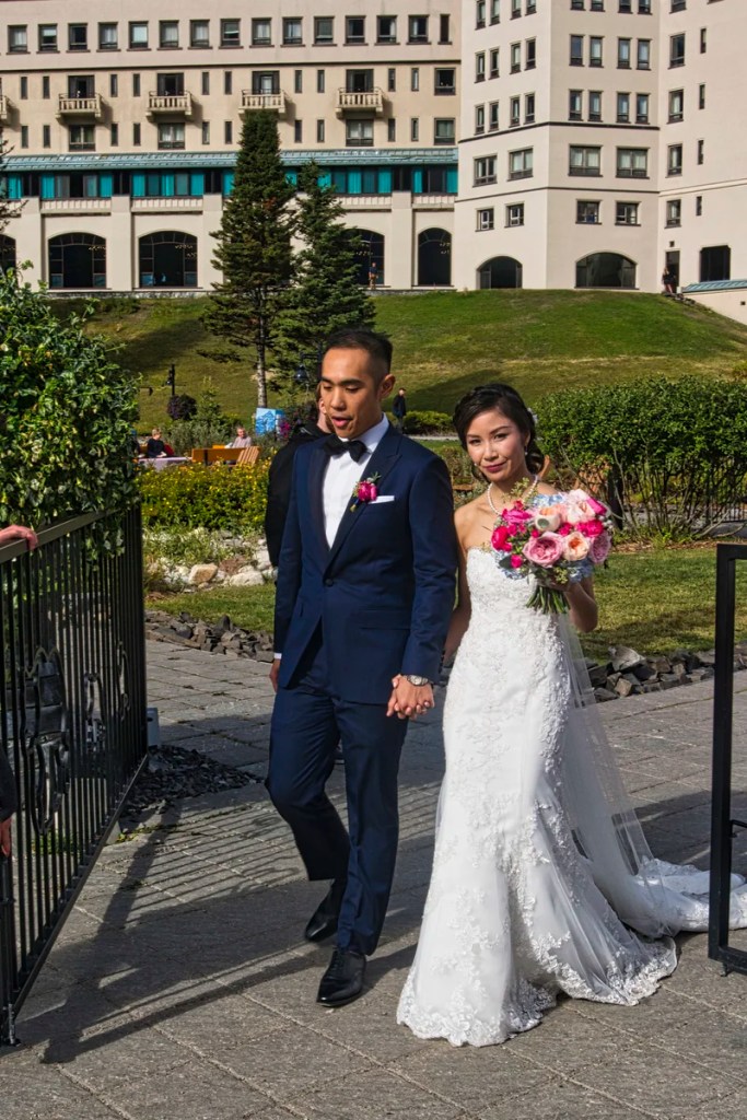 Bride and Groom, Chateau Lake Louise, Banff NP, AB