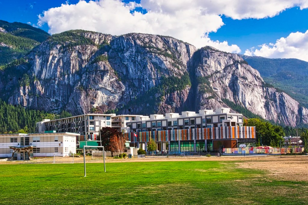 Stawamus Chief view, Howe Sound High School, Squamish, BC
