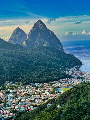 Pitons from Mirador Soufriere, St. Lucia