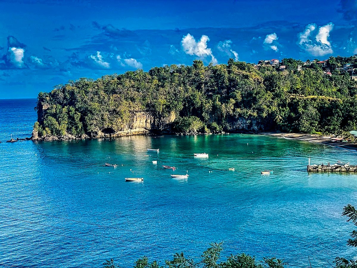 View of Anse La Raye bay, St. Lucia