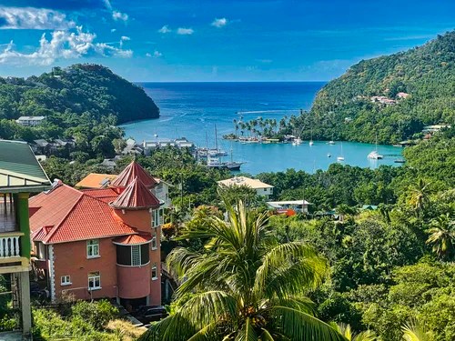 View from above, Marigot Bay, St. Lucia