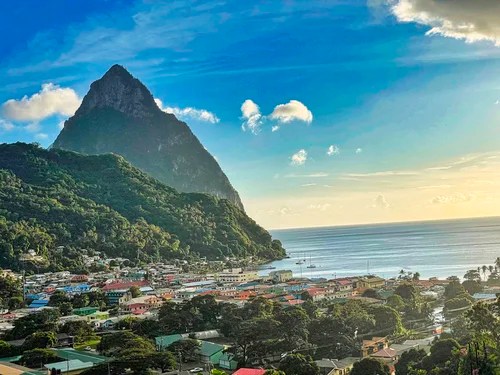 Piton and Bay View, Soufriere, St. Lucia