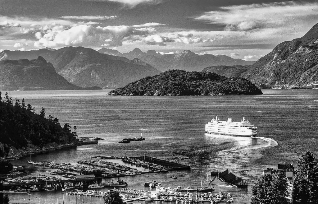 Ferry from Horseshoe Bay View, Old Highway 99, BC