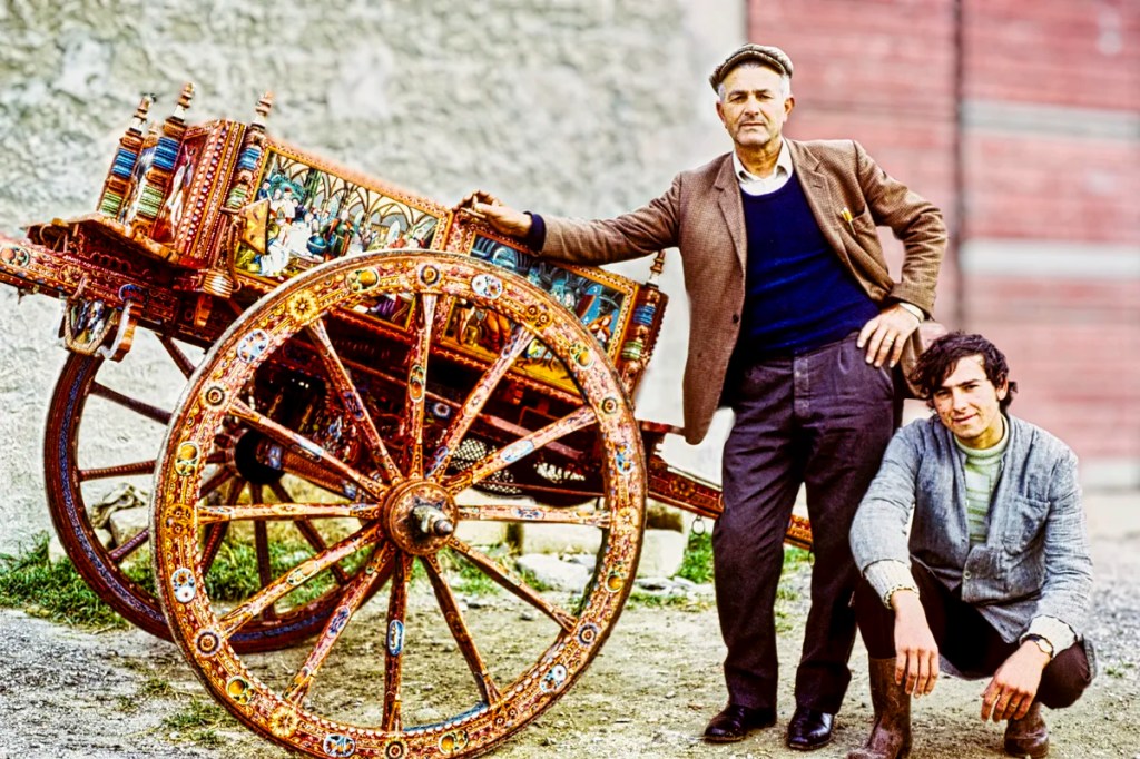 Sicilian Cart and Two Sicilians
