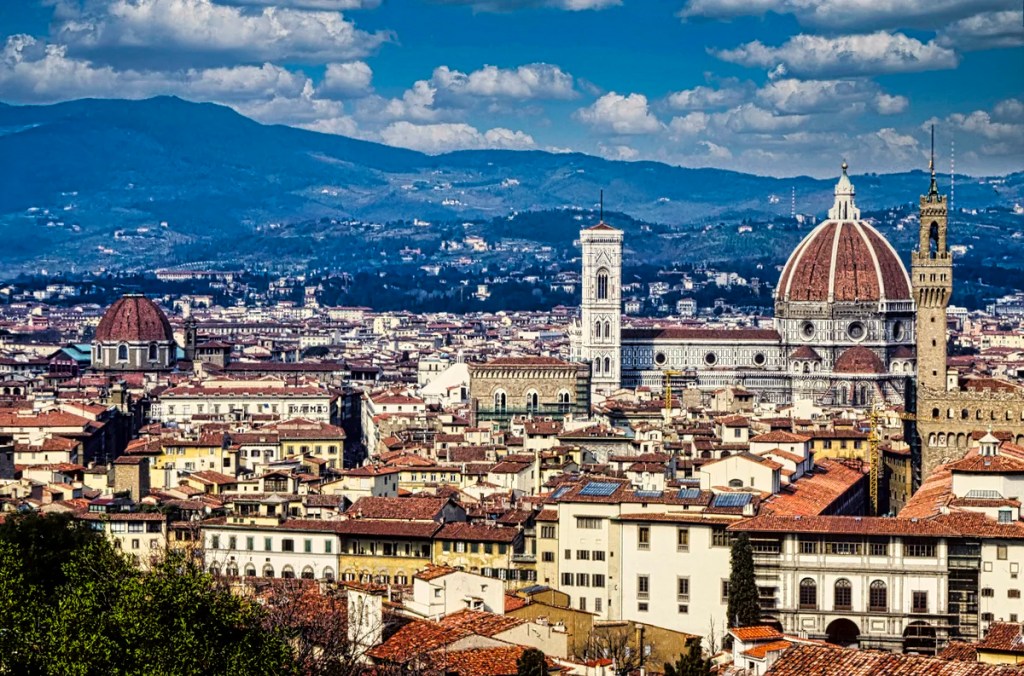 View of Florence with Campanile, Duomo and Palazzo Vecchio on the right