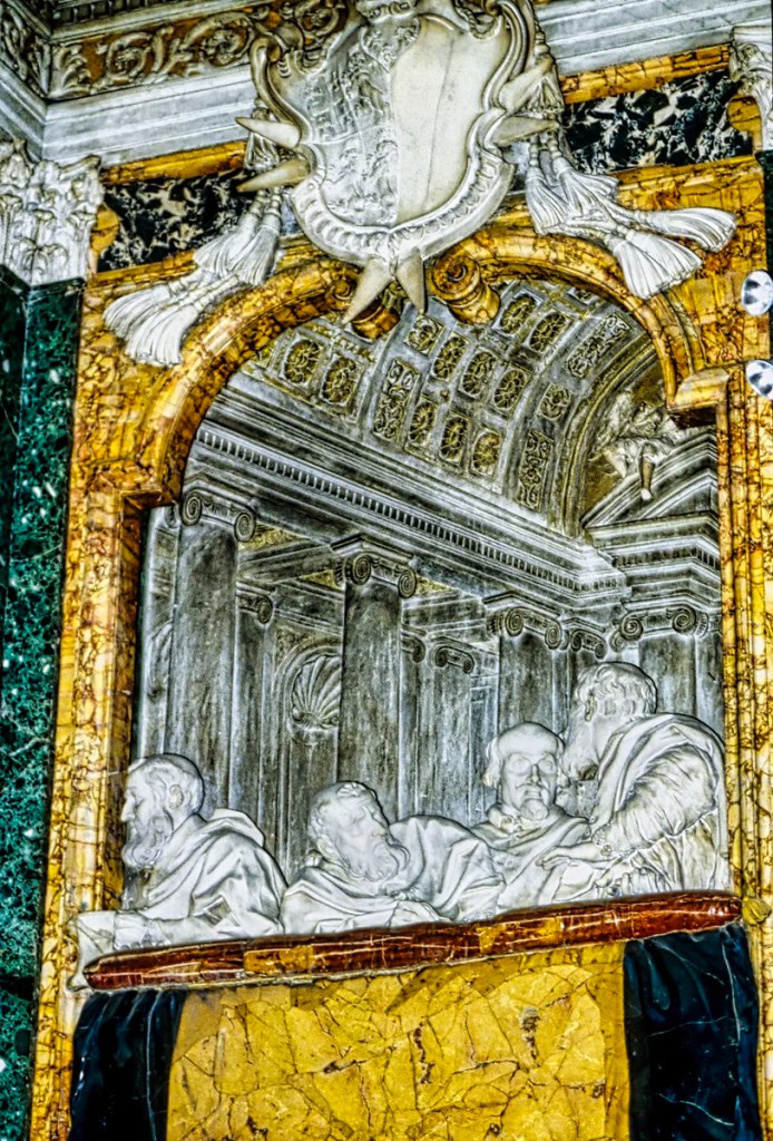 faux theatre box with Cornaro family, Cornaro Chapel, Chiesa Santa Maria della Vittoria, Rome