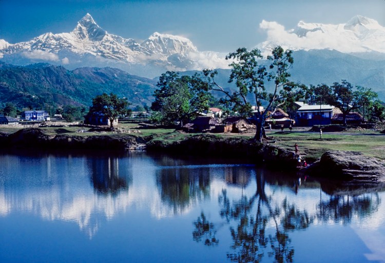 Annapurna Range. Pokhara Himalaya View from Pokhara, Nepal