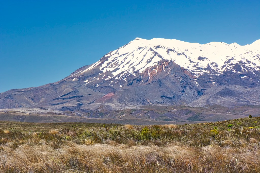 Mt Ruapehu from highway, Tongariro Track, NZ