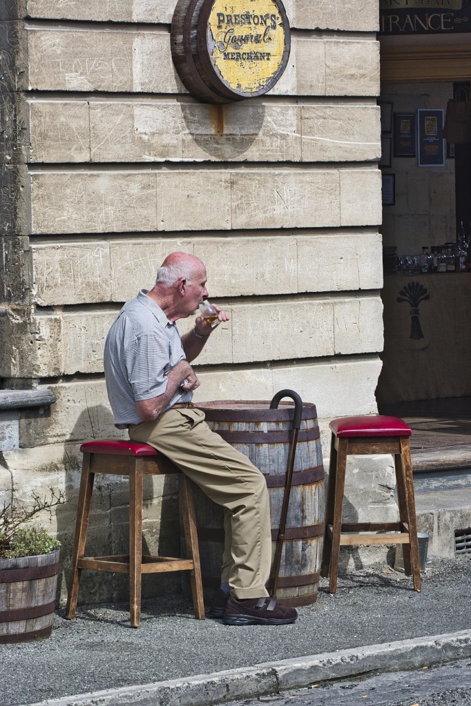 Senior Imbibing Drink, Oamaru, NZ