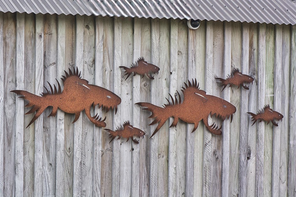 Scary Fish Sculpture, Otago Peninsula, NZ