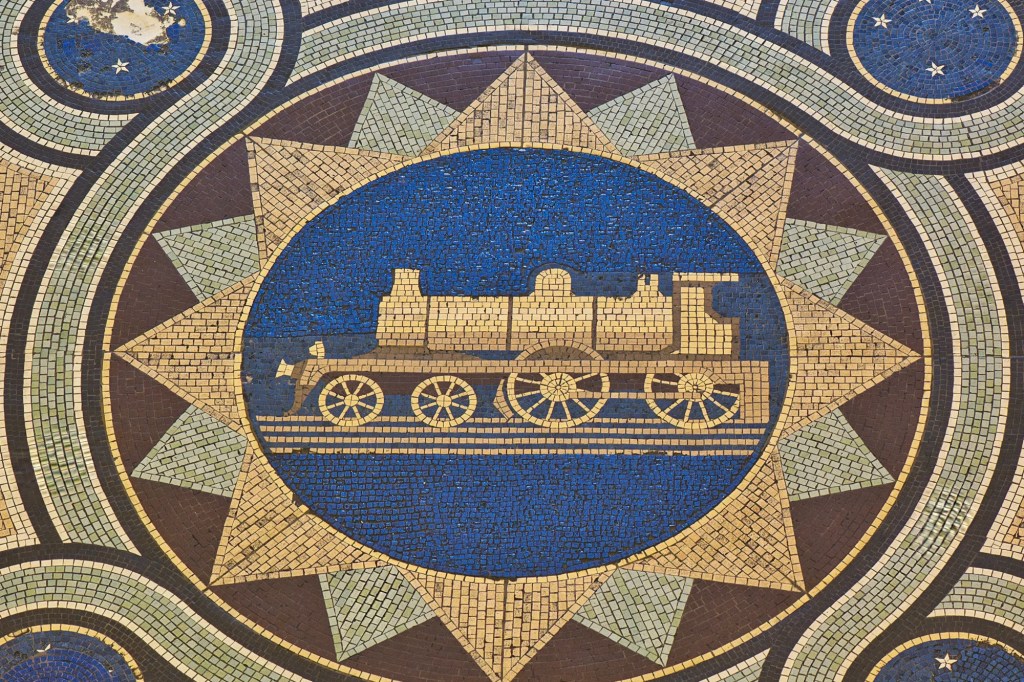 Locomotive Mosaic, Dunedin Railway Station, NZ