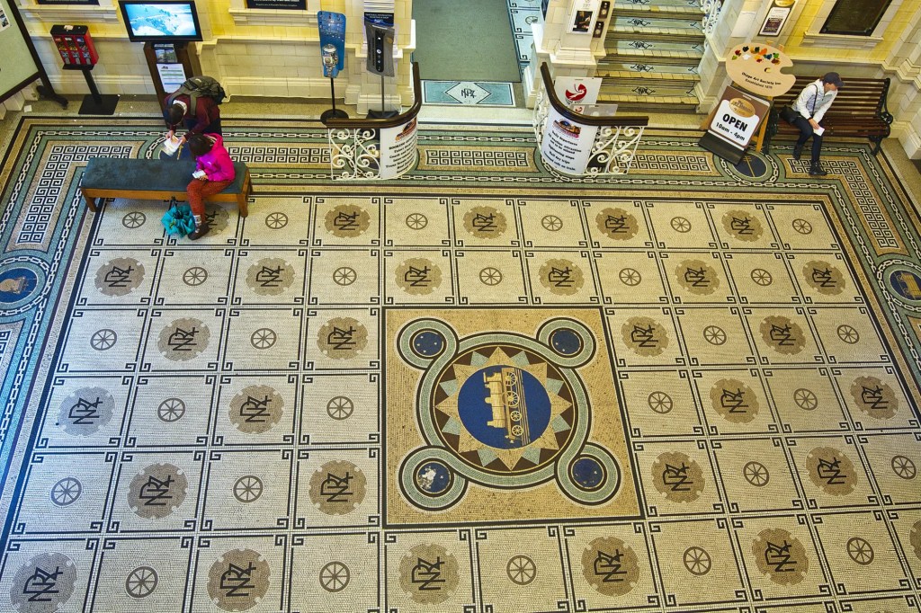 Locomotive Mosaic Floor, Dunedin Railway Station, NZ
