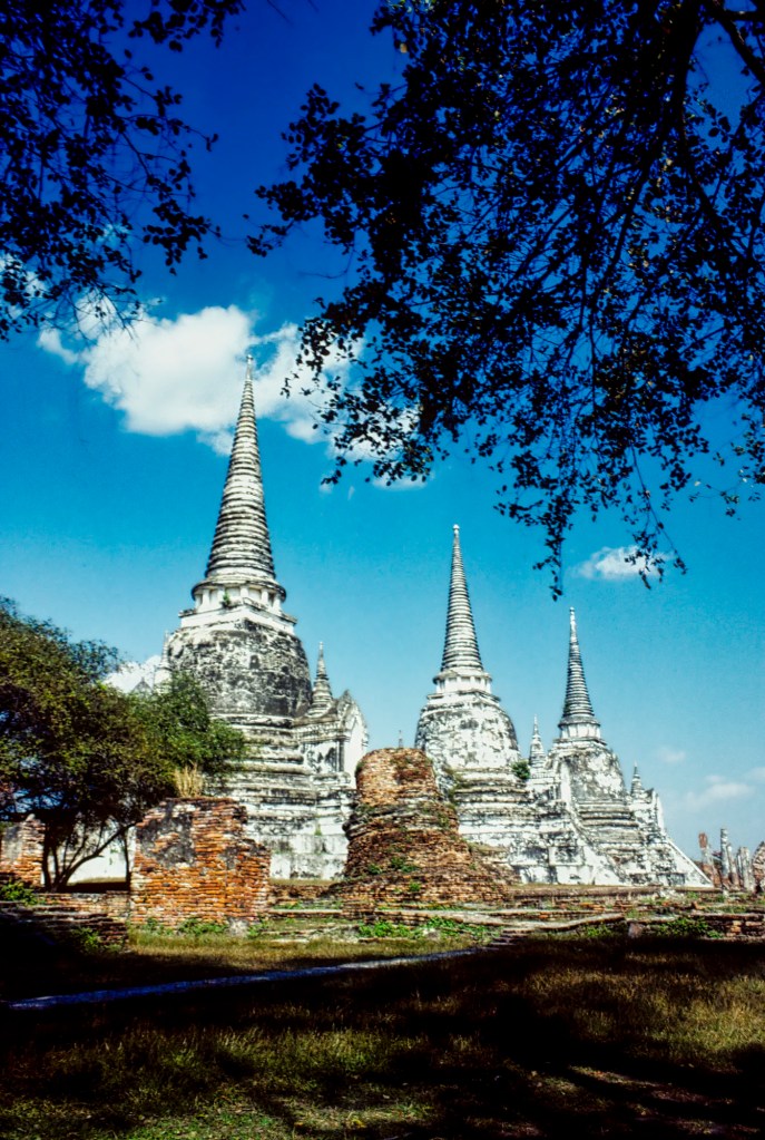 3 White Chedis (Slide Image), Wat Phra Si Sanphet, Ayutthaya