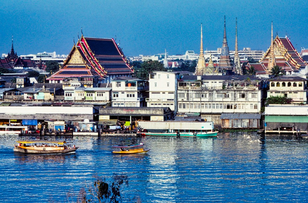 View of Wat Pho from Chao Phraya River, Bangkok