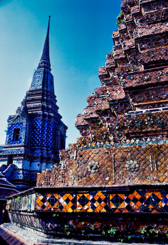 Orange and Blue Four Phra Maha Chedi Si Rajakarn, Wat Po, Bangkok