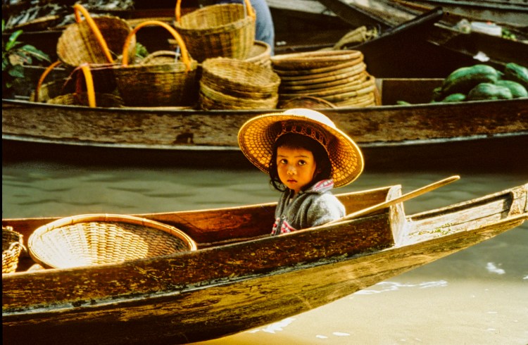Pensive Girl in Boat, Damnoen Saduak Floating Market, TH - First Prize International Development Contest
