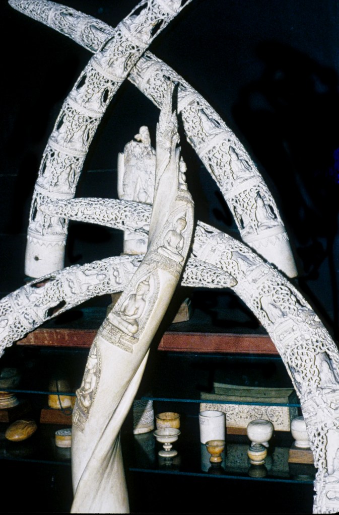 Ivory Carving on Elephant Tusks, National Museum, Bangkok
