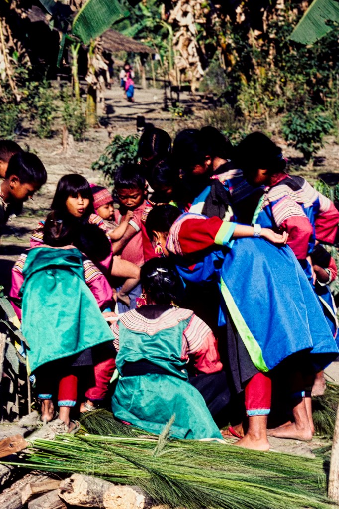 Lisu Girls Reading Book, Hill Tribe Trek, TH 48-32