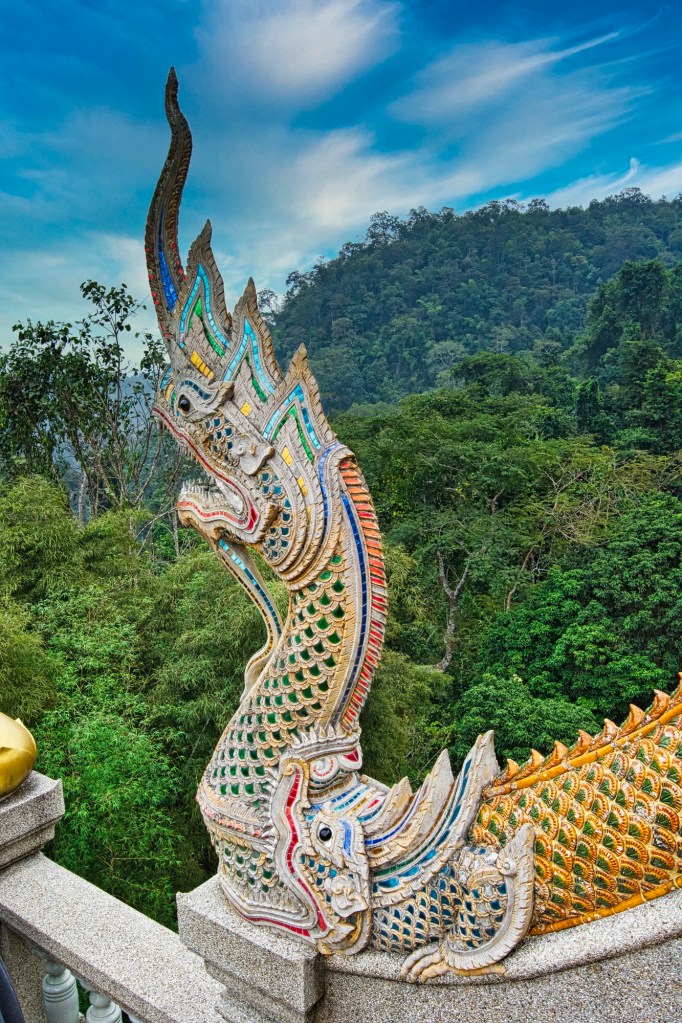 Naga disgorged by Makara, Wat Tham Pha Plong
