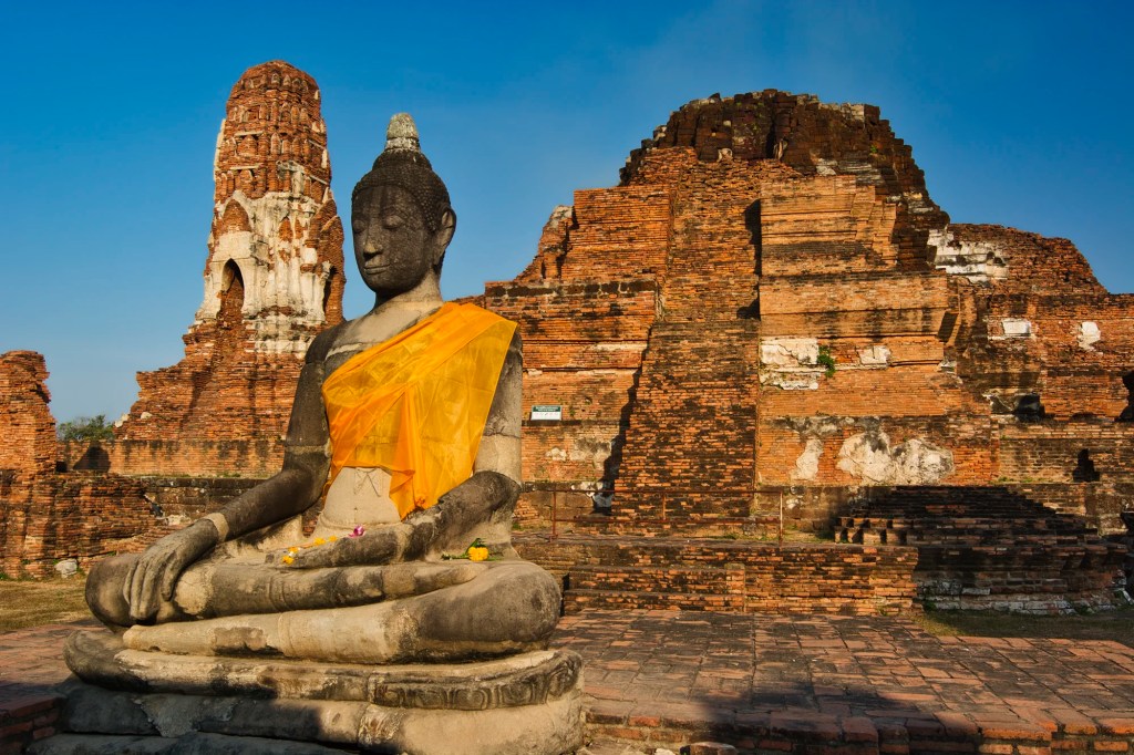 Prang and Buddha, Wat Mahatat, Ayutthaya