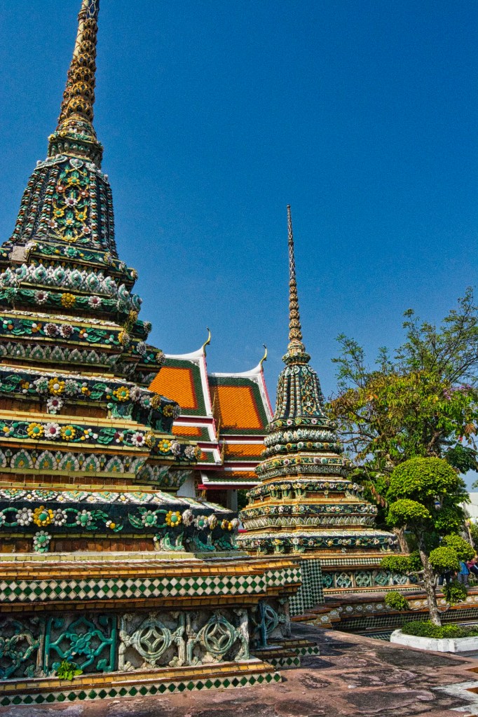 Two Phra Chedi Rai and Bonsai, Wat Po, Bangkok