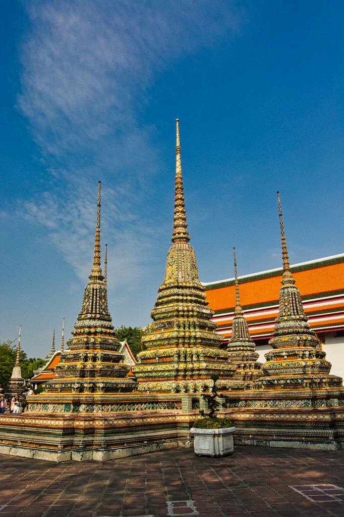 Four Phra Chedi Rai and Bonsai, Wat Po, Bangkok