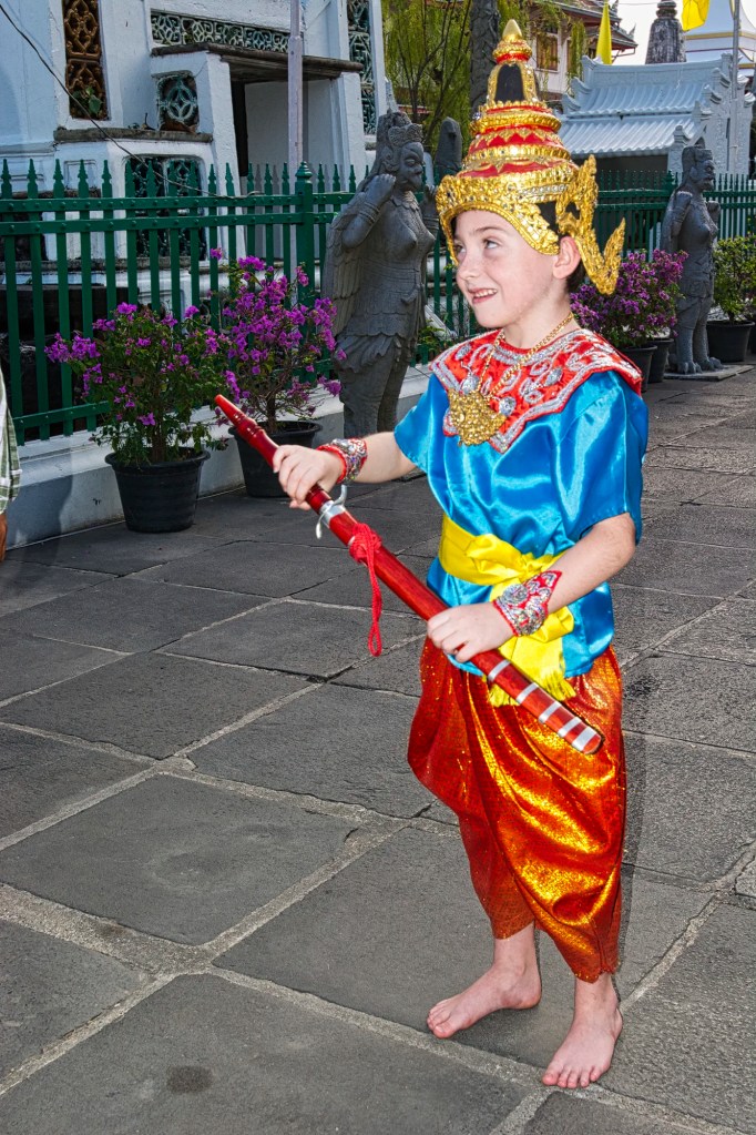 Boy in Traditional Thai Costume, Wat Arun, Bangkok