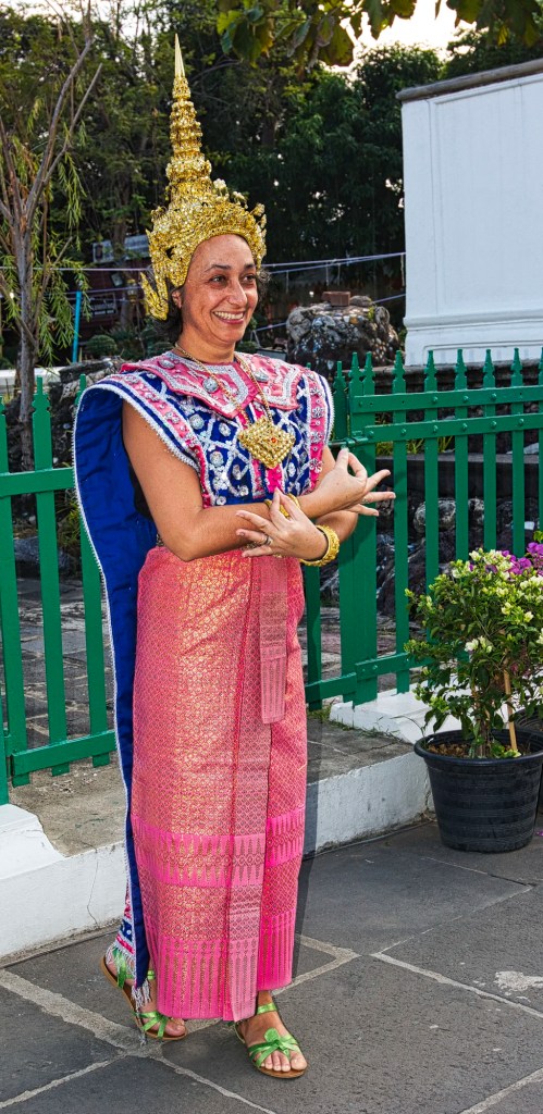 Woman in Pink Traditional Thai Costume, Wat Arun, Bangkok