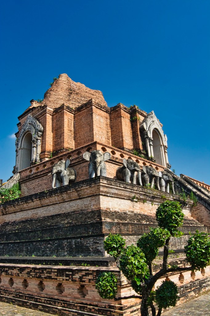 Elephants adorning Wat Chedi Luang Chedi, Chiang Mai