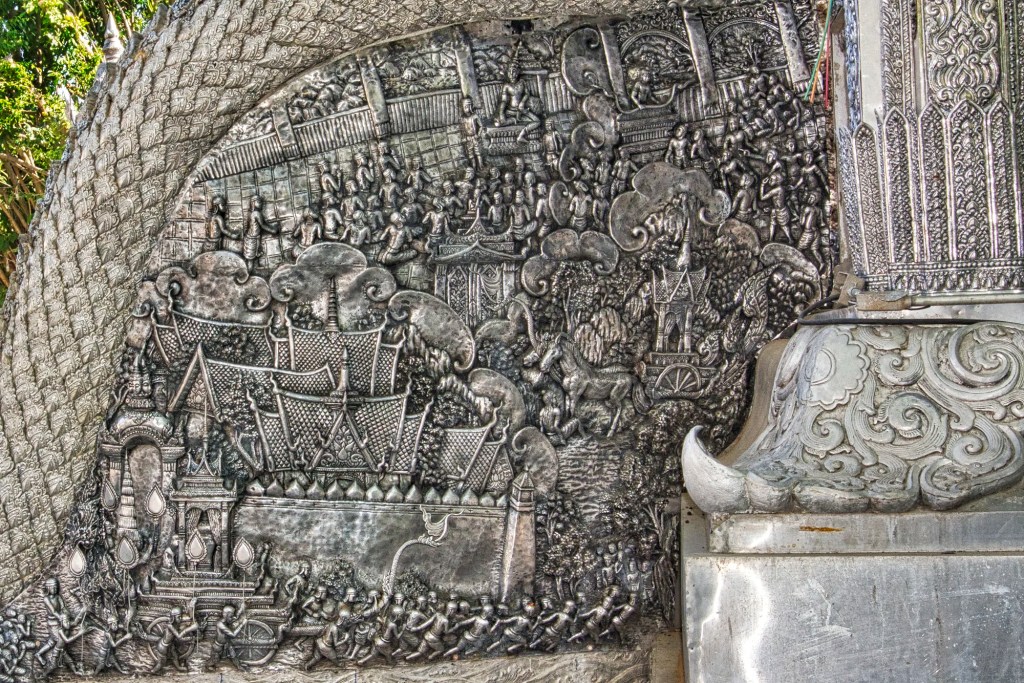 Wat Sri Suphan, Silver repoussé stairway, Chiang Mai