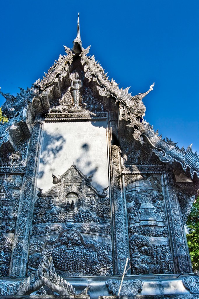 Wat Sri Suphan, Silver repoussé end wall, Chiang Mai