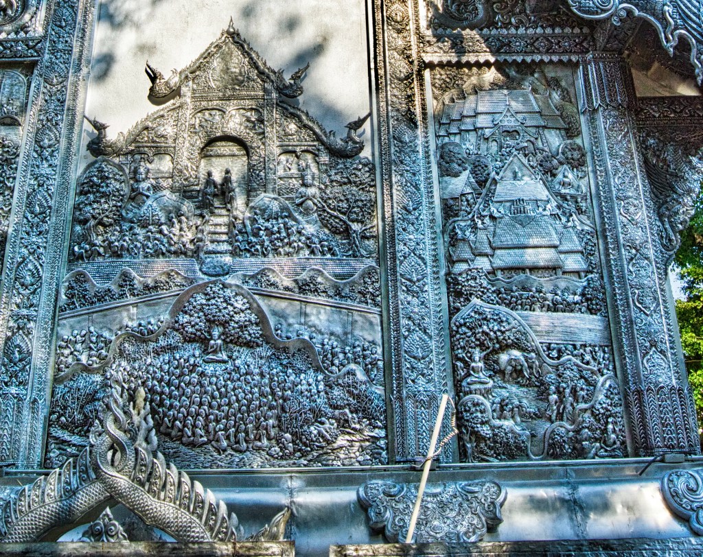 Wat Sri Suphan, Silver repoussé end wall, Chiang Mai